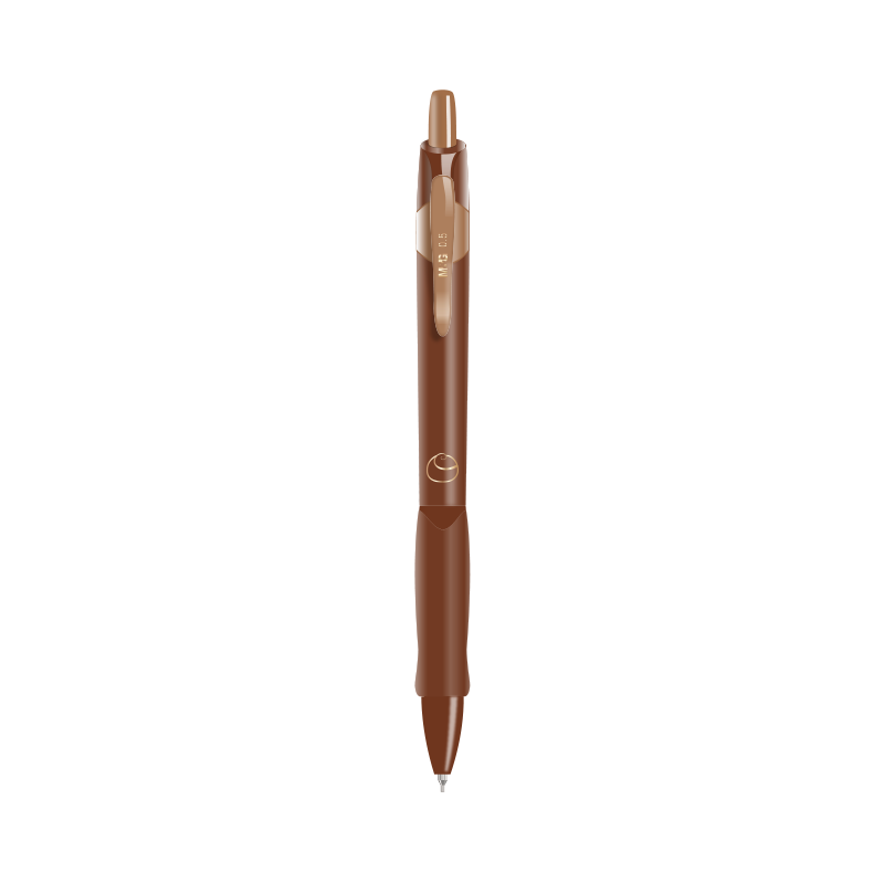 M&G Stationery Gel Pen Set Cocoa House Brown Click Retractable 0.5mm High-Quality Office Black Ink Pen Gift Box 5pcs/Box HAGP2411H
