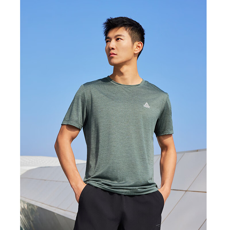 Peak Men's Summer Short Sleeve Quick-Dry Breathable Sports Loose Running Base T-Shirt DF652471 47