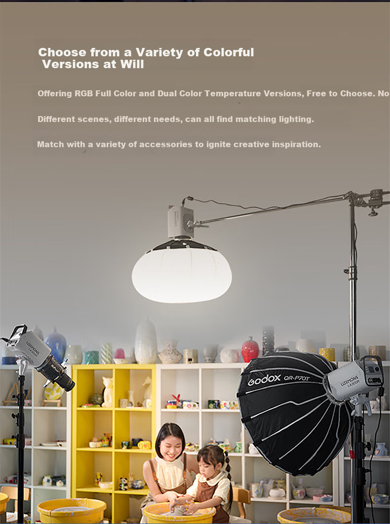 Godox LA300R Full-Color Photography Fill Light, LED Live Streaming Light, Beauty Light for Streamers, Studio Constant Light Photography Lamp 8