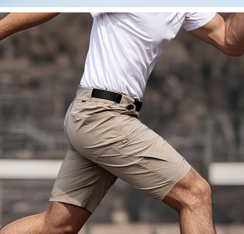 Free Soldier Peak Spring Summer Shorts Teflon Three-Defense Men's Work Shorts Breathable Sun Protection UPF50+ Light Gray 36W/10L 4