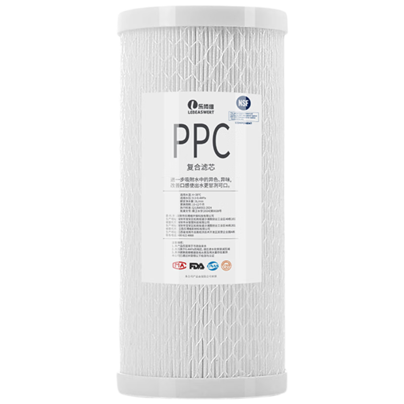Lebeaswert Large White Bottle Pre-Filter Universal PPC Foldable Composite Filter Element for Household Water Purifier, Compatible with Large Blue Bottle And Fat Bottle Water Purifiers, Foldable Composite PPC Filter Element