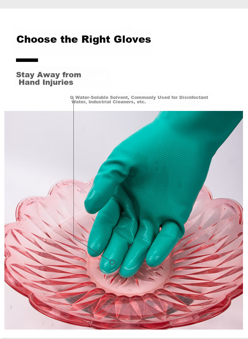 Maozheng Nitrile Chemical Protective Gloves, 1 Pair, Coated Waterproof Anti-Puncture Oil-Resistant Acid And Alkali Resistant Non-Slip Wear-Resistant Industrial Protective Gloves, Green Size 9 3