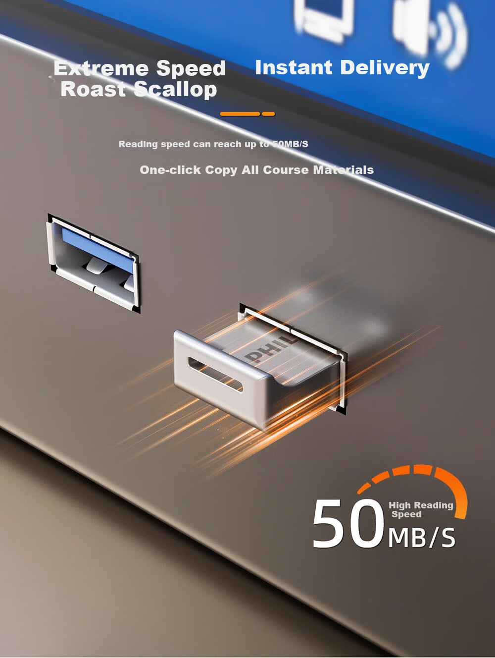PHILIPS 128GB Type-C USB3.2 Dual Interface Phone Flash Drive, 61UT-F High-Speed Dual-Purpose Double-Headed Flash Drive, Compatible with Android, Apple, And Laptop Computers 3