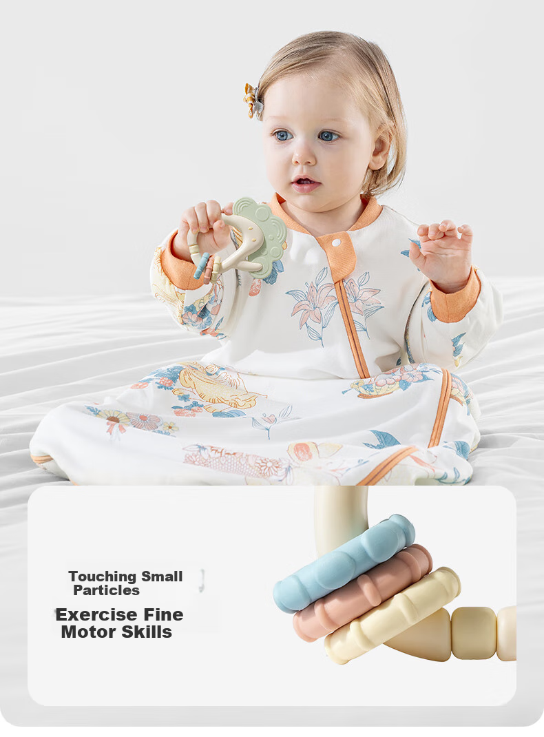 Beitaisi Baby Rattle Toy, Chewable Teether, Infant Toy Gift Box, 0-6 Months And 1 Year Old Grip Training, 6-Piece Set 13