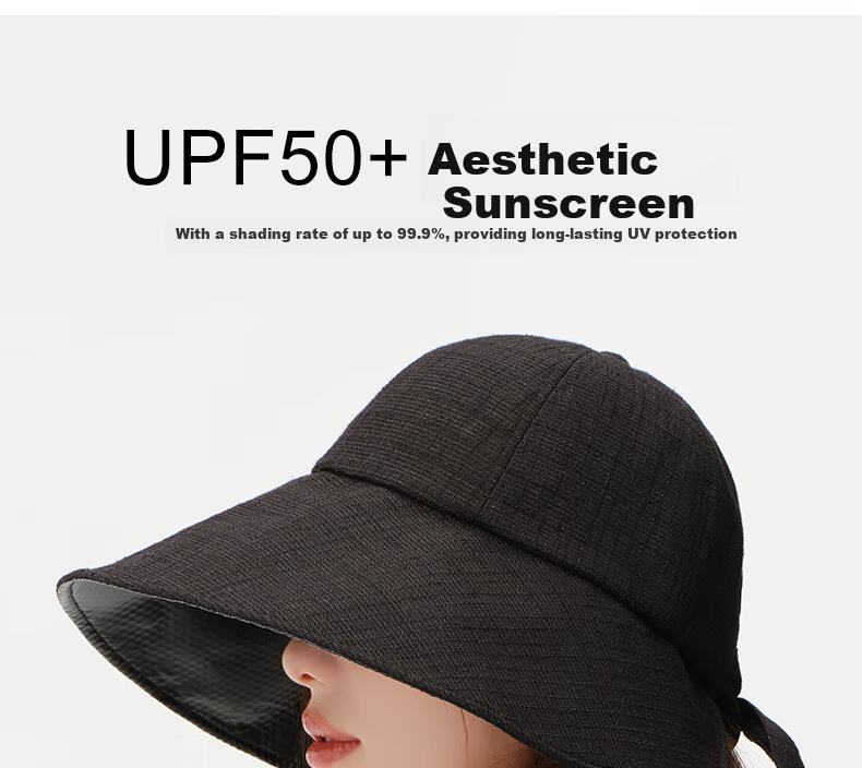 CACUSS Sun Hat for Women, Summer Sweet Face-Slimming Straw Hat, Casual Fisherman Hat, Beige 5