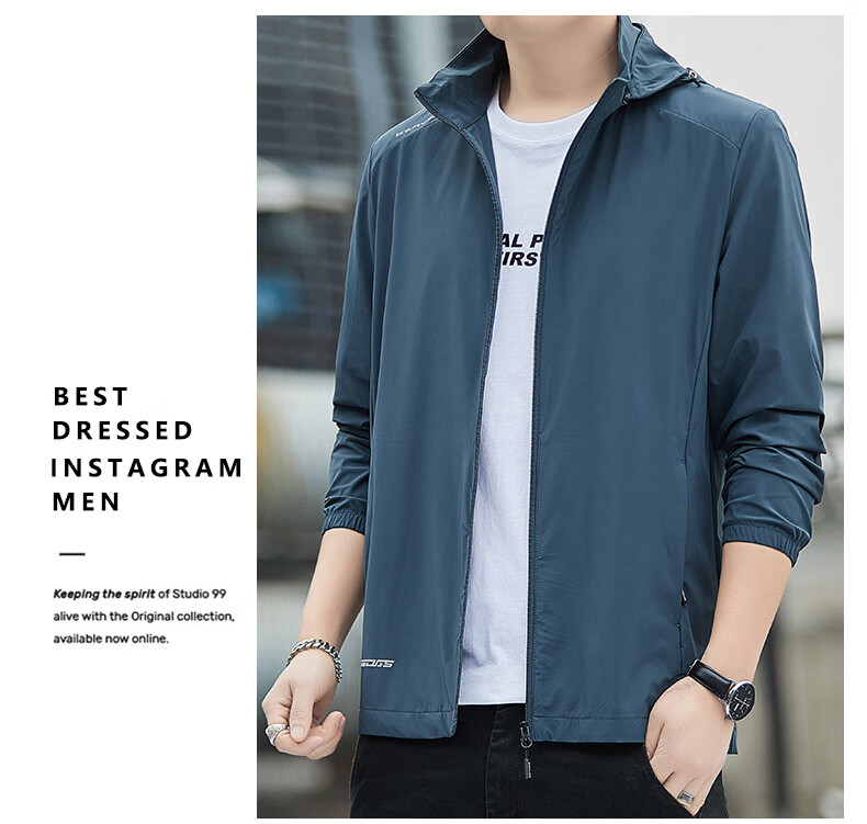 Romon Men's Sunscreen Jacket Summer Ice Silk Quick-Dry Lightweight Breathable Casual Outdoor UV Protection Coat 5368 Green Gray 5XL 22