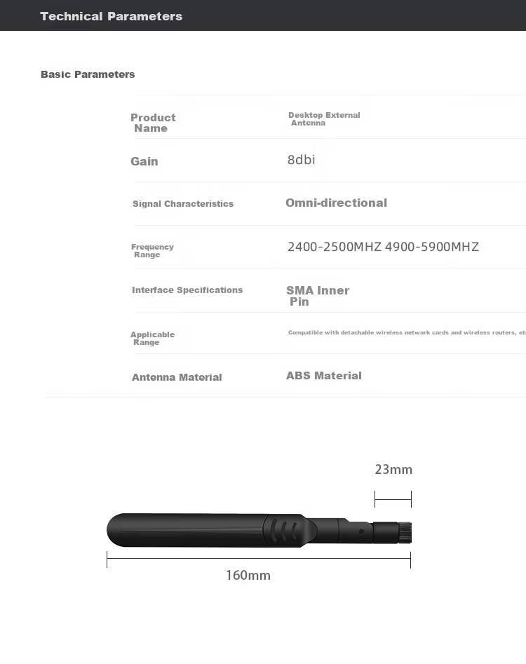 EB-LINK 2.4G/5G External Antenna, 8DB Wireless Network Card Extension Antenna, WIFI Dual-Band Router High-Gain Antenna, SMA Internal Threaded Pi 3