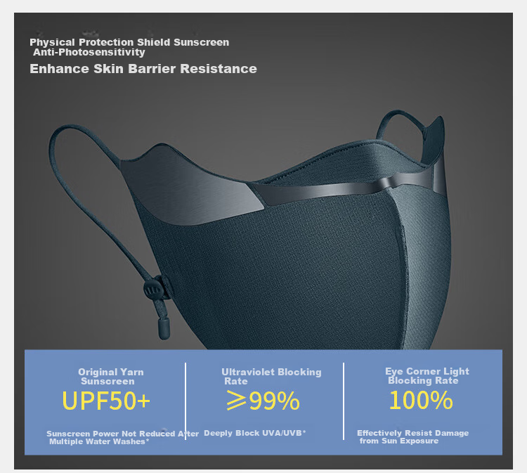 Beneunder Facial Mask with Protective Screen, Winter Face Mask, Physical Moisturizing Sun Protection Mask, Breathable for Sensitive Skin, Deep Floral Gray 12