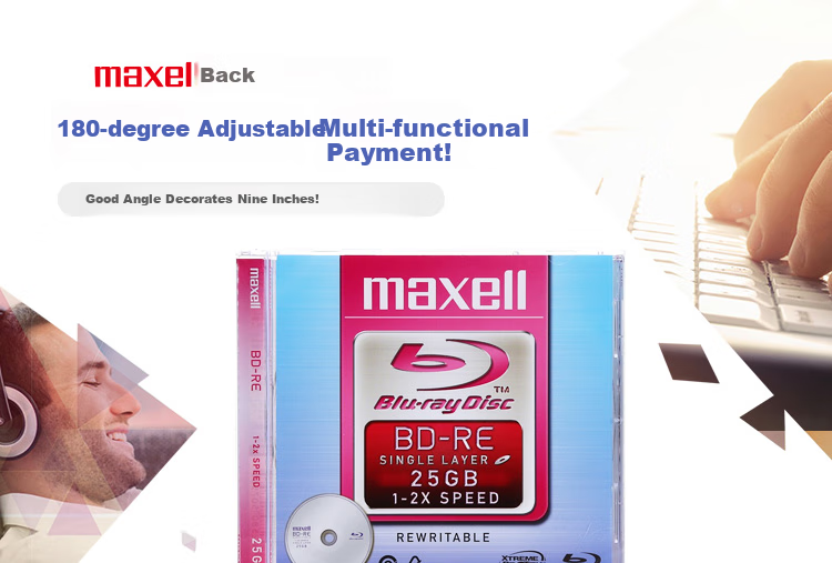Maxell BD-R Blu-Ray Discs, Recordable Optical Discs, Blank Optical Discs, 4x Speed, 25GB, 10-Pack in Cartridge 1