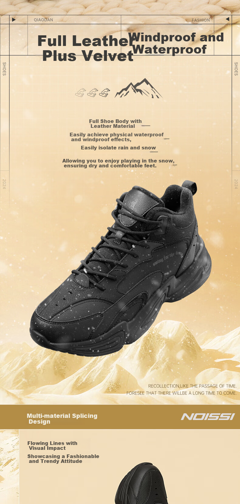 QIAODAN Men's Casual Shoes, High-Top Trendy Retro Running Shoes, Comfortable Versatile Outdoor Sports Shoes 2