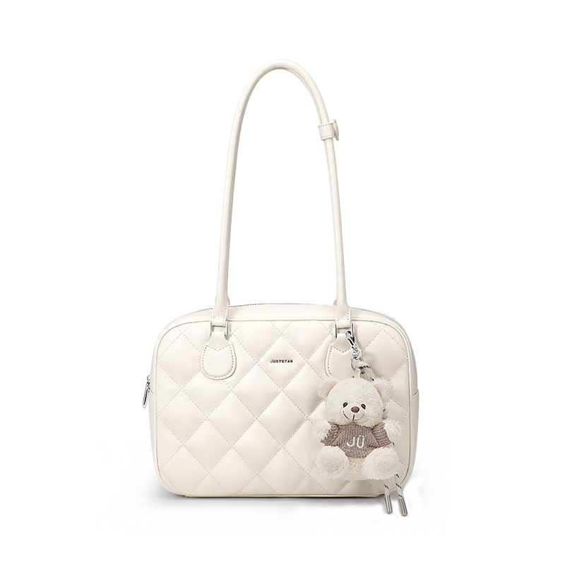 JUST STAR Xu Lu Same Style Toast Bag Women's Handbag, 2026 New Light Luxury Large Capacity Boston Shoulder Tote Bag, Birthday Gift