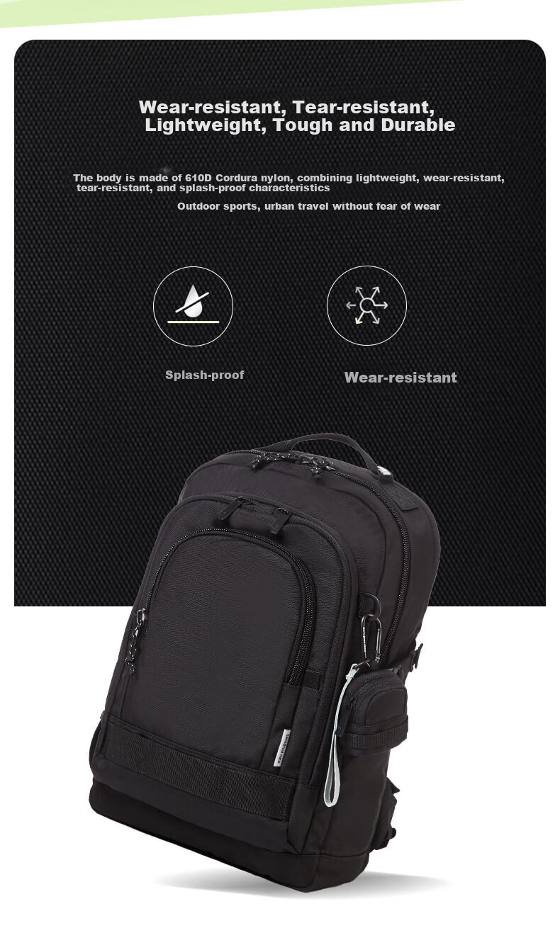 Xinxiuli Men's Backpack, 15.6-Inch Laptop Bag, Fashionable Commuter Bag, Large Capacity Casual Backpack, UF9 Dark Gray 3