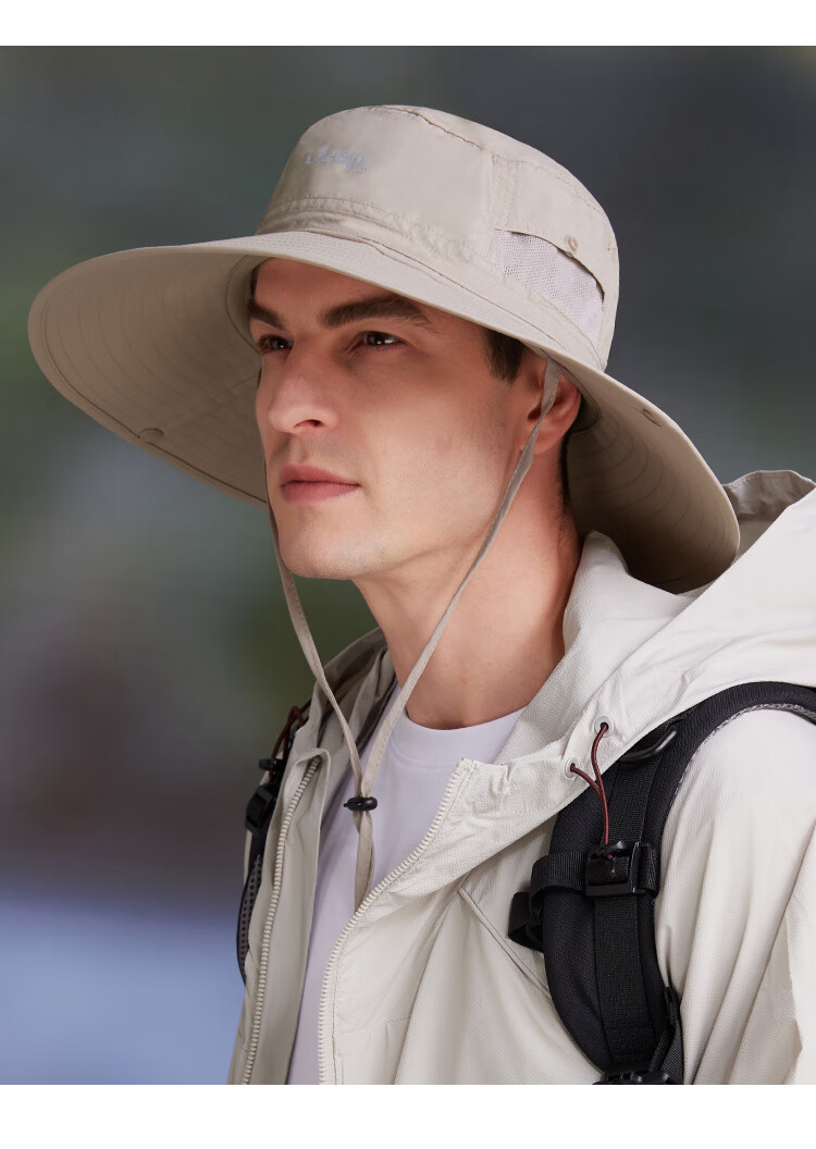 JEEP Sun Protection Hat for Men, Sun Visor Cap, Fisherman Hat, Fishing And Hiking Hat, Summer Outdoor Hat for Men, Dark Spring Gree 19