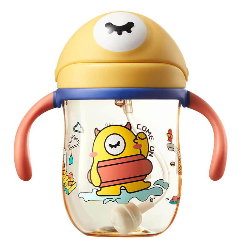 Babycare Children's Water Bottle, Baby Training Cup for 6 Months And Above, Anti-Fall Straw Cup, Anti-Choking Water Bottle, PPSU 240ml