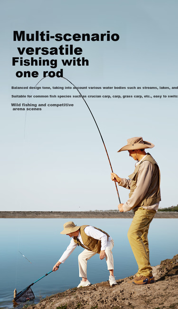 JD Original Bamboo Shadow Small Comprehensive Bamboo Fishing Rod, Handheld Ultra-Hard Lightweight Carbon Fiber Carp And Bighead Carp Rod, Carp Fishing Pole, 4.5m 3