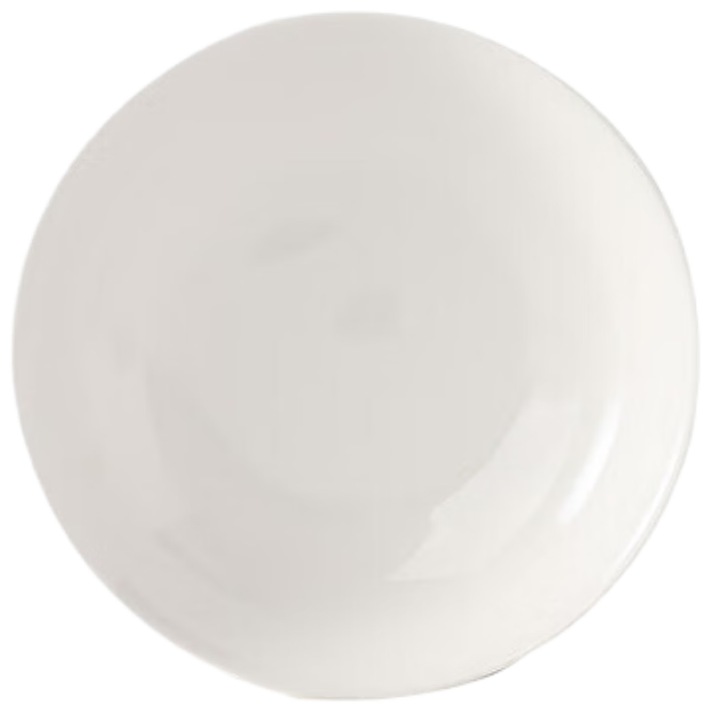 Chuanqi Ceramic Plates, 8 Inches, Set of 4, Ceramic Dinnerware Plates, Dishes, Deep Soup Plates, New White Ceramic