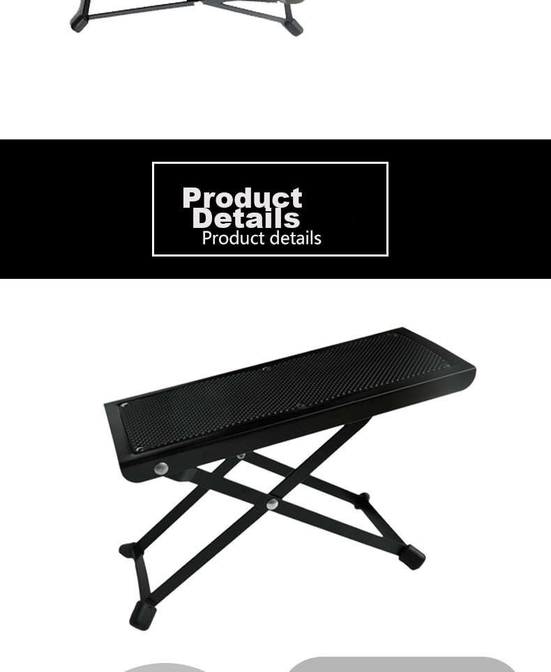Maneryuepu Guitar Footstool, Stable Anti-Slip Portable Pedal, Guitar Stand, Ukulele Footrest, Guitar Accessory 6