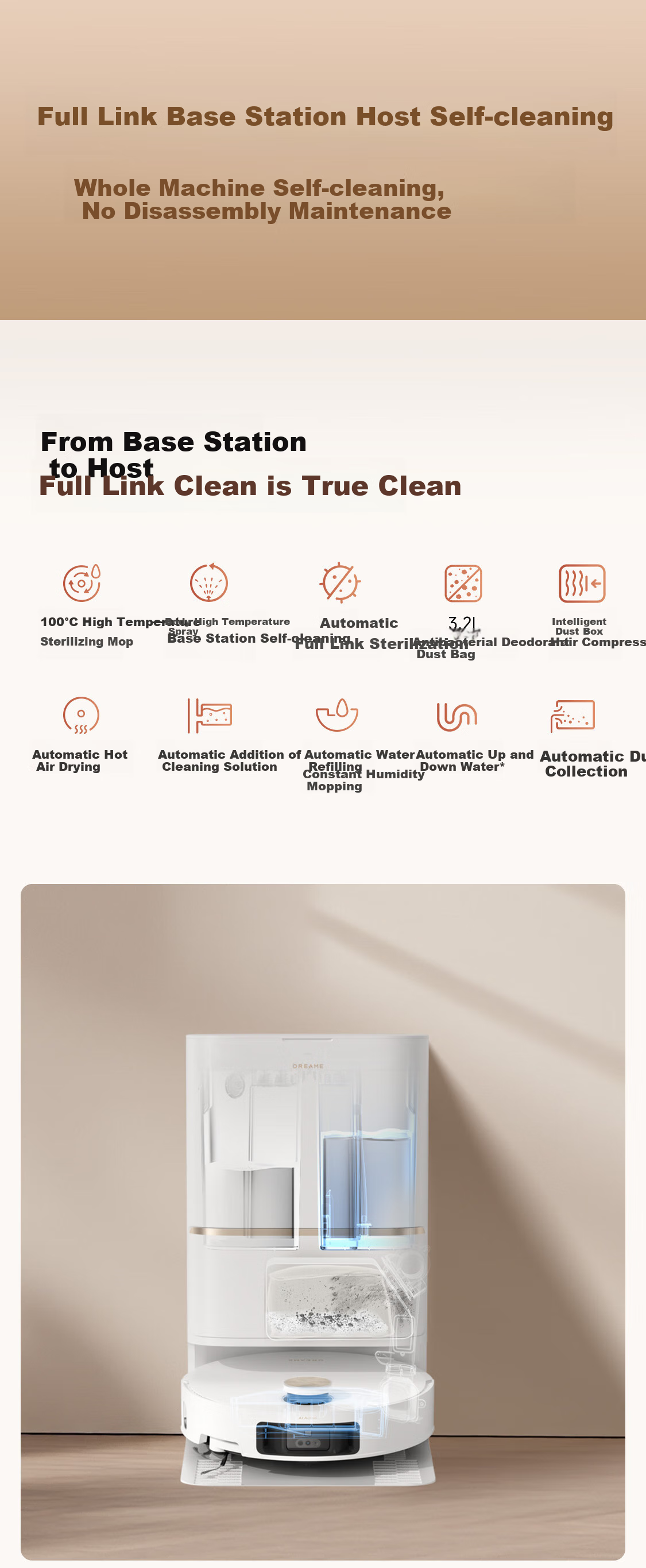 Dreame S50 Enhanced Version Robot Vacuum Cleaner and Mop 4-in-1 Wet and Dry Cleaning RLS88HE 20