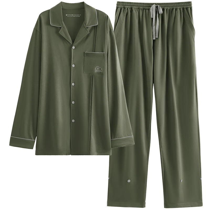 Fenteng 25th Anniversary New Star Couple Pajamas Spring Autumn Long Sleeve Women's Anti-Mite Plus Size Men's Homewear Set