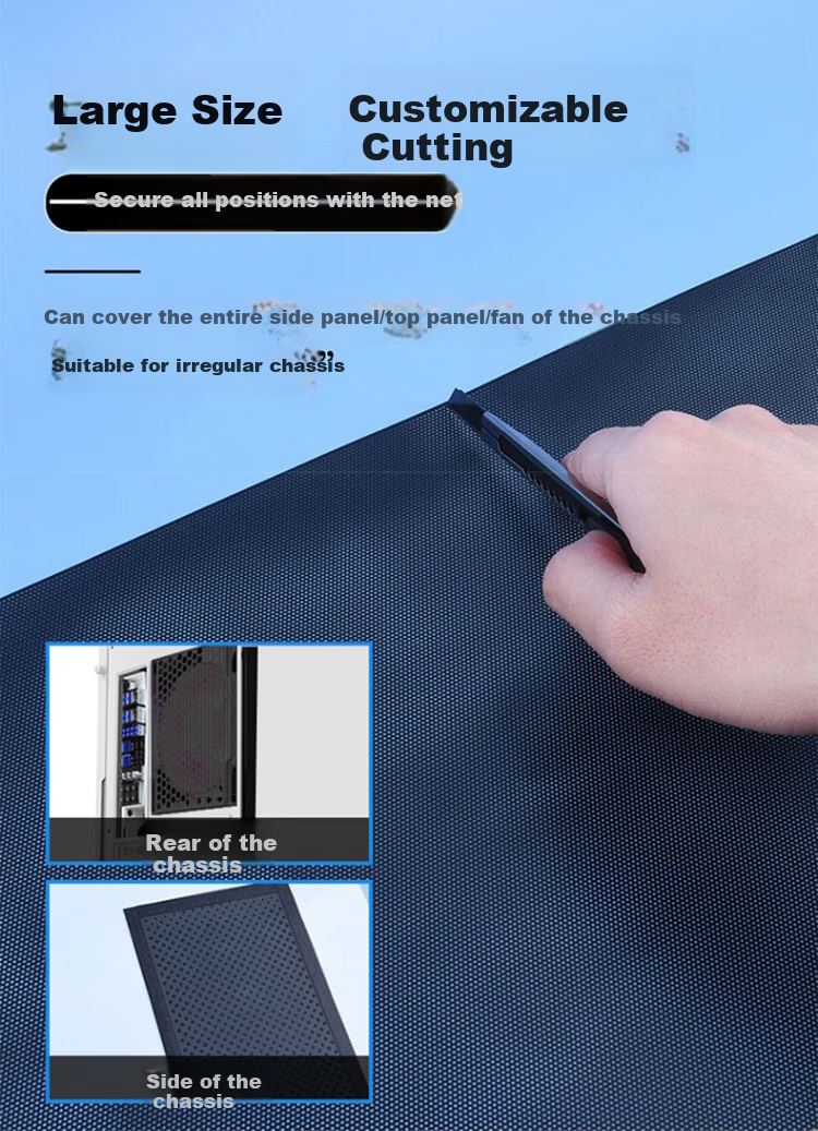 MOGE Dust Cover for Desktop Computer Case Side Panel, Magnetic Ventilation Grille for Speakers, Plastic Air Vent Box Shield, Black MC22351 2