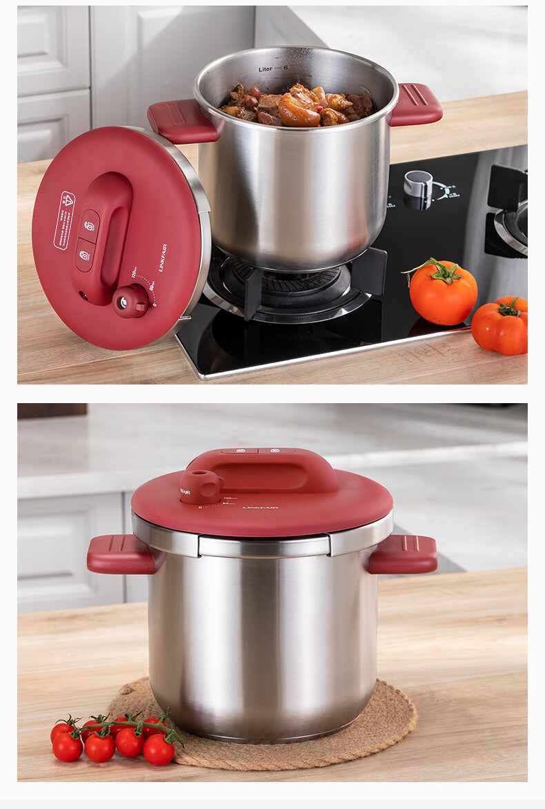 LINKFAIR Gaole Shigao Pressure Cooker, Household Pressure Cooker, Explosion-Proof Stainless Steel, One-Touch Opening And Closing, Suitable for 3-8 People, Compatible with Gas And Induction Stoves 13