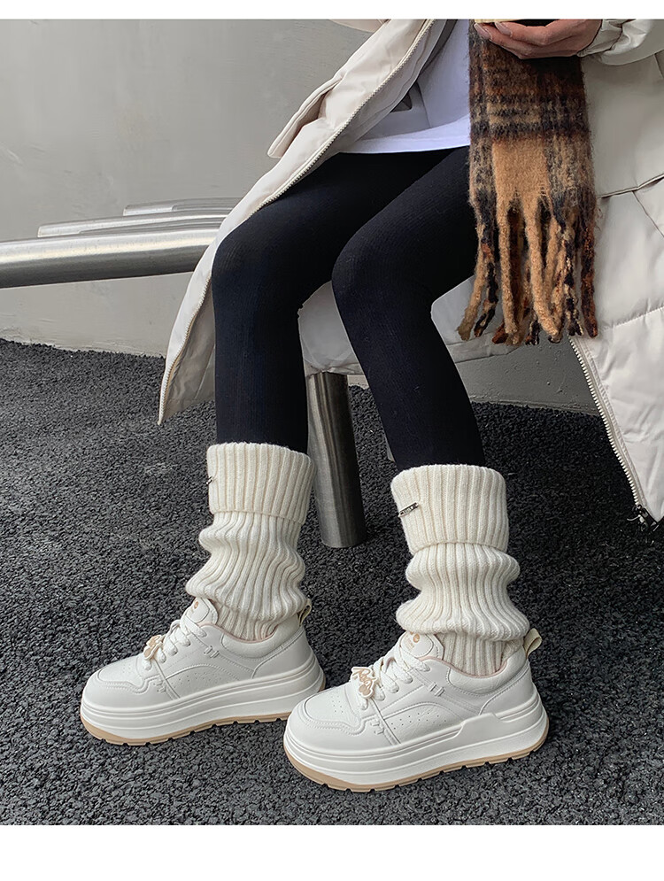 Josiny Thick-Soled White Sneakers for Women, Spring And Autumn 2026 New Style Soft-Soled Board Shoes Versatile Breathable Sports Casual Shoes Beige/apricot 39 17