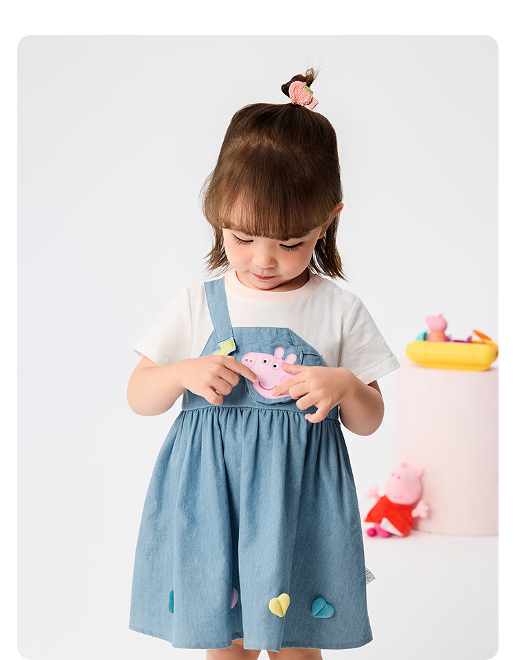 BALABALA Girls' Dress 2025 Summer Peppa Pig Collaboration Mall Edition 200225111004 7