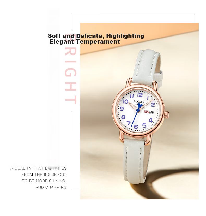 Disney Watch for Female Students, Ladies, Middle School Girls, High School Students, Female Exam Takers, Birthday Gifts, Waterproof Watch for Junior And Senior High School Students 12