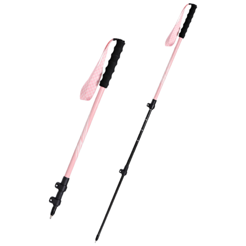 CAMEL Carbon Lightweight Telescopic Folding Hiking Trekking Pole Walking Stick Anti-Slip Cane P670 Sakura Pink
