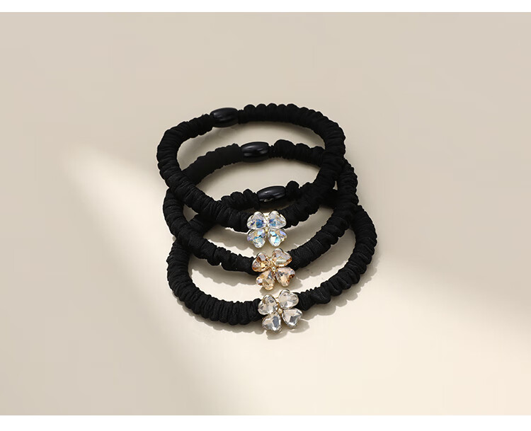 CHIMERA 3 Crystal Flower Hair Ties, Women's Hair Bands, Hair Elastics for Ponytails And Bun Hairstyles, Birthday Gift for Girls 6