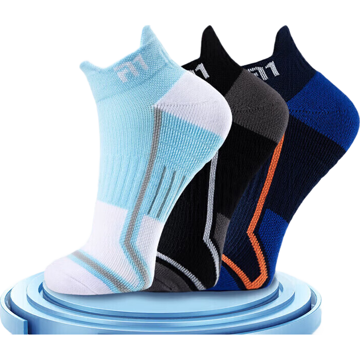 Taan Badminton Socks with Thick Terry Bottom Cotton Socks for Running, Fitness And Sports T525 3 Pairs Pack