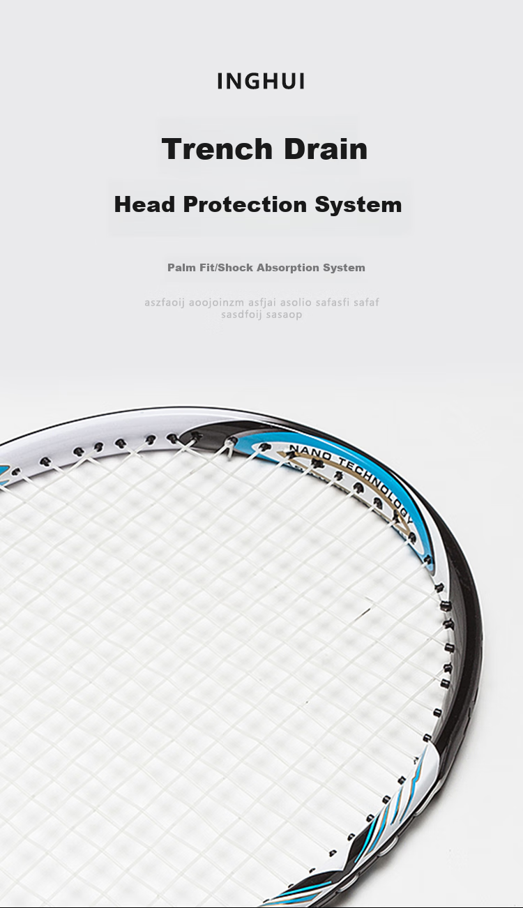INVUI Tennis Racket Integrated Carbon Composite, Beginner Racket, Tennis Rebound Trainer, with String Tennis Racket, Racket Case 4