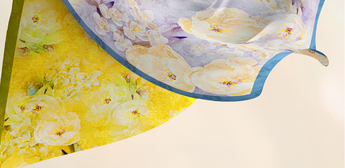 Wanshili Pure Silk Scarf Mulberry Silk Extra Large Square Double-Sided Hand-Rolled Silk Shawl Gift Box Birthday Present - Qingyan Ningzi 3