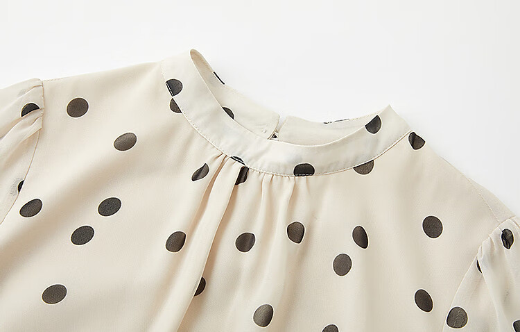 Dme [Elegant French Girl] Autumn Vintage Polka Dot Waist-Cinching Pleated Skirt with Ruched Hem, A-Line Women's Dress 7