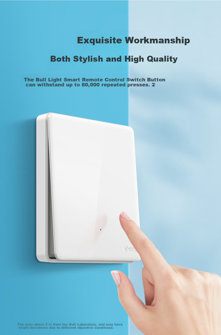 BULL Switch Panel, Wireless Remote Control Switch, Two-Position Switch, Smart Switch with Adhesive Backing, Q214 White, Self-Adhesive 12