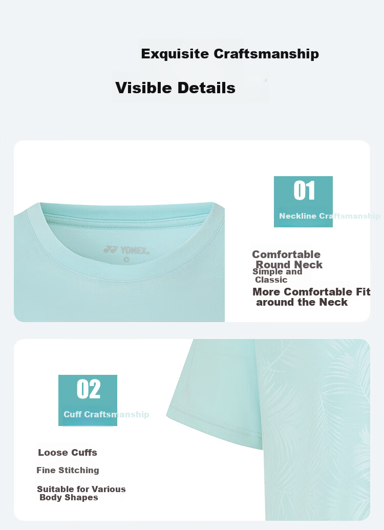 YONEX Badminton Shirt, Quick-Drying, Breathable, for Competition And Training, Women's Sports T-Shirt, 215075BCR, White, XO 7