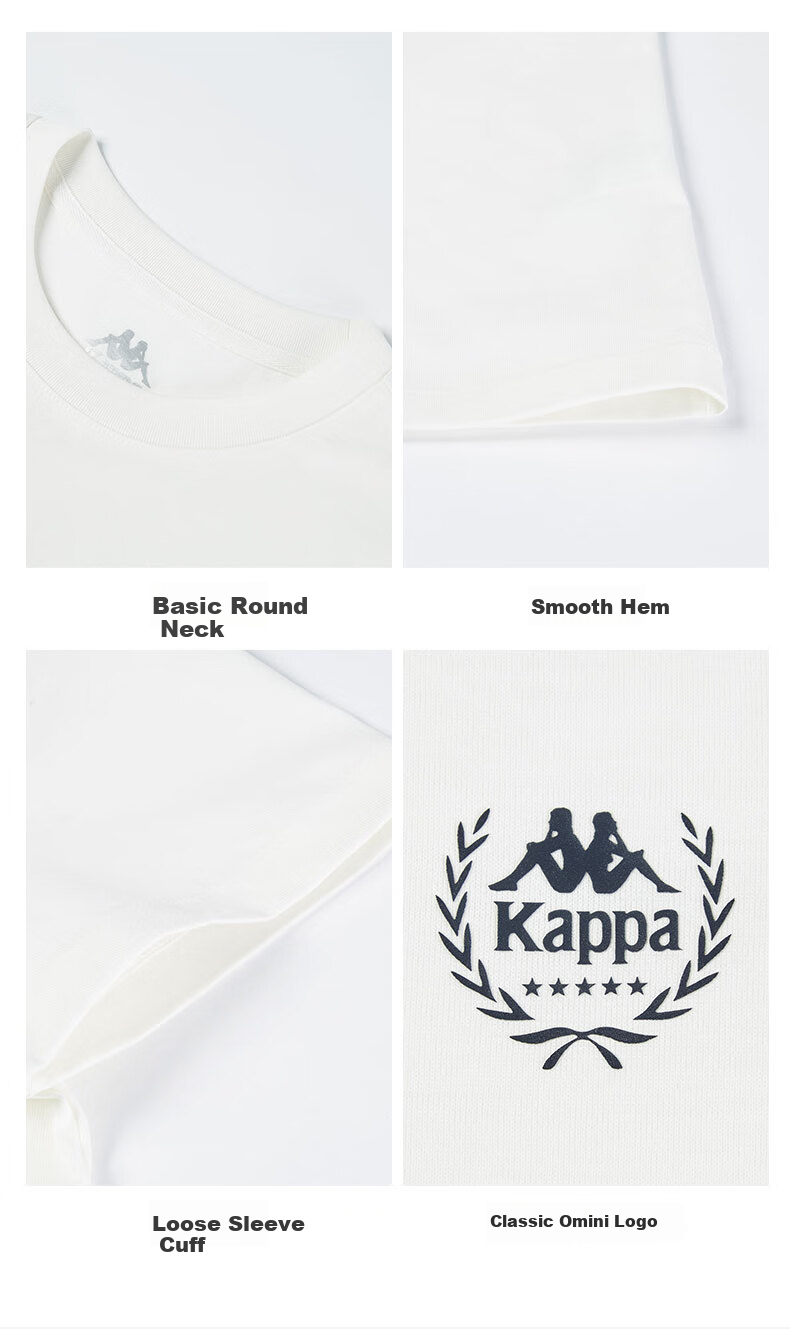 Kappa Back-to-Back T-Shirt Short Sleeve Retro 2026 New Summer Casual Cotton Sports Top K0E42TD01D 12