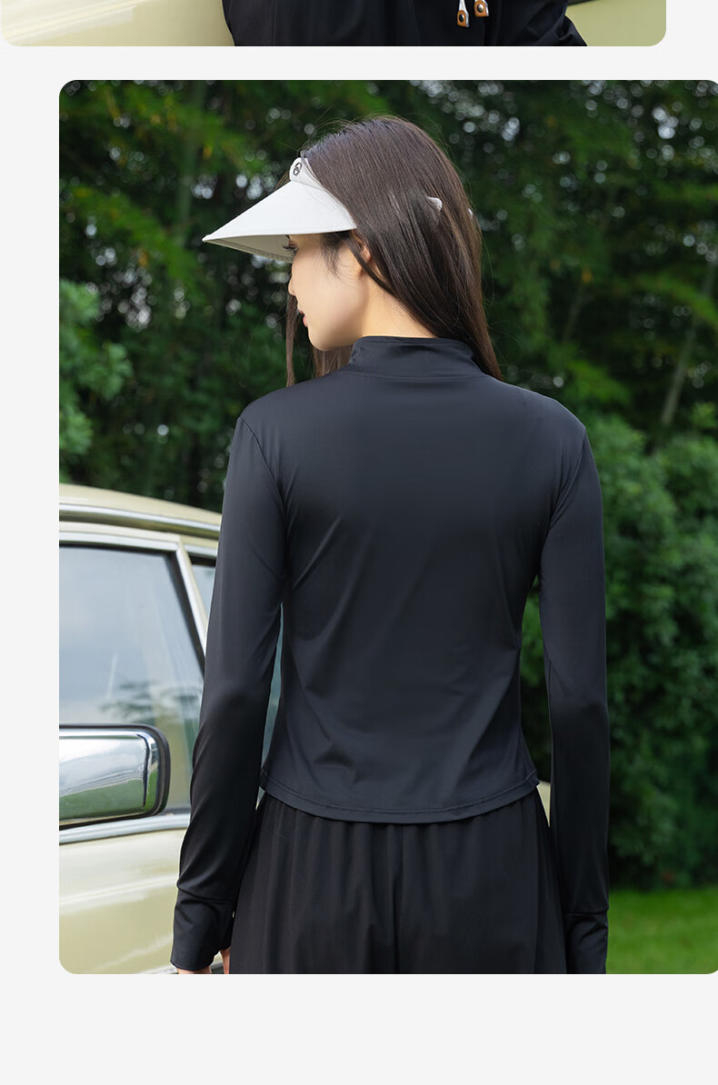 BOPRUIEY Women's Summer Slim Fit Stand Collar UV Protection Ice Silk Cooling Sunscreen Jacket 23