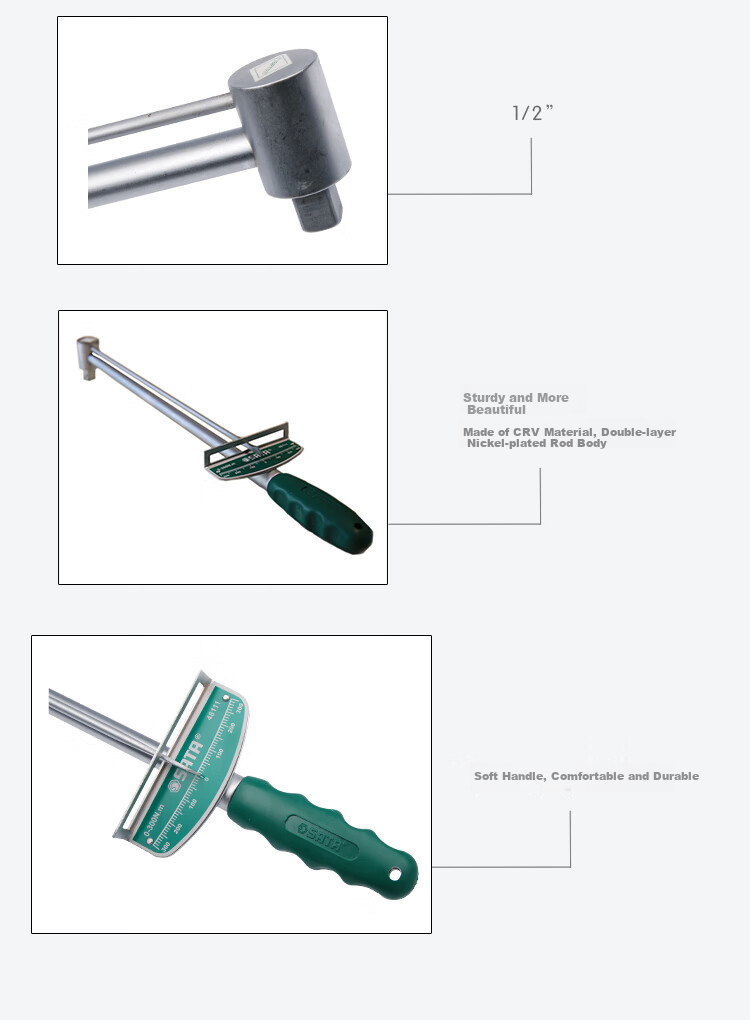 SATA 48111 Torque Wrench Dial-Type Kilogram Wrench 1/2 Inch 0-300 (Multiple Styles And Specifications Available) 2