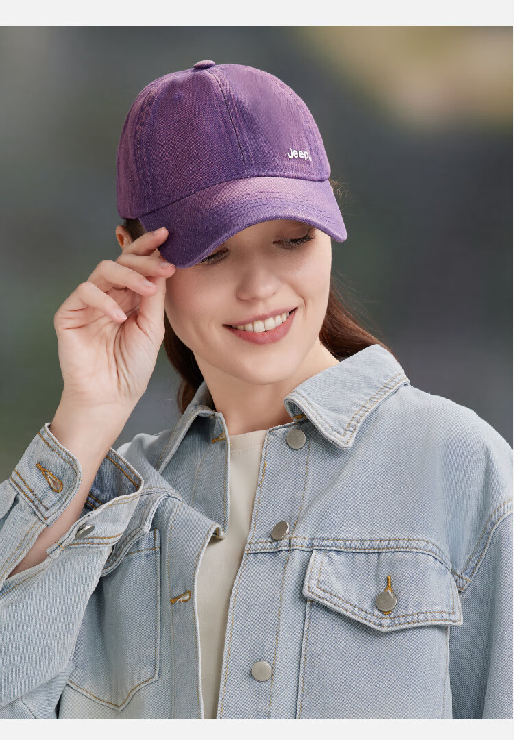 JEEP Baseball Cap for Men, All-Season Pure Cotton Visor Hat, Sun Protection Hat, Retro Sunhat for Men And Women, Purple 13