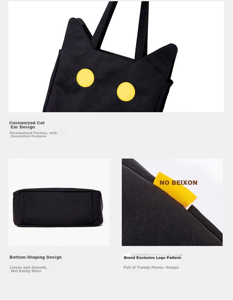 NOXXON Birthday Gift for Girlfriend, Shoulder Cat-Shaped Tote Bag, Commuter Large Capacity Handbag for Men And Women, Laptop Carrying Casual Fashion Bag 17