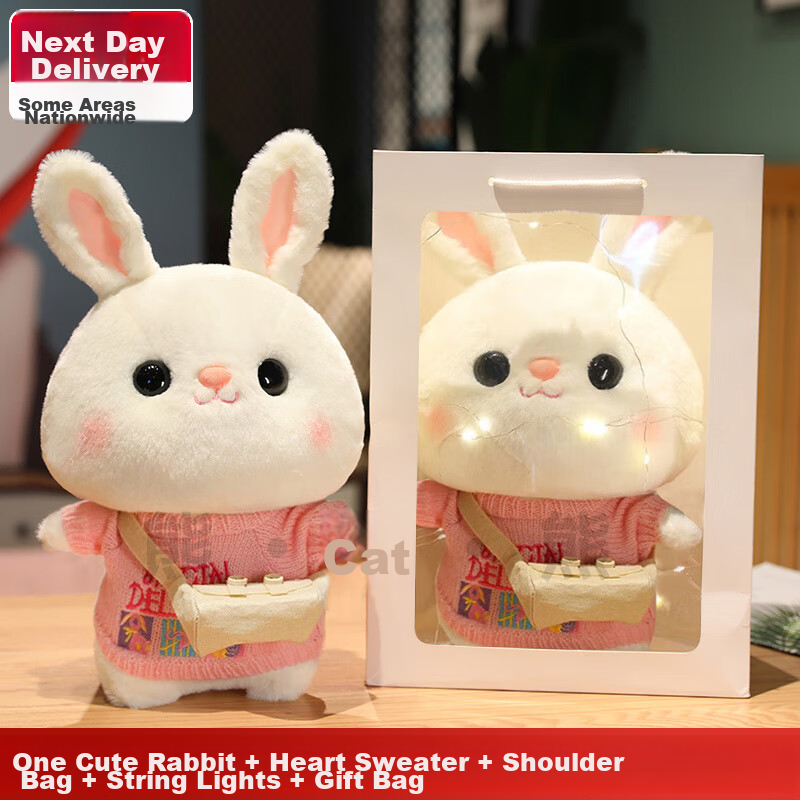 Xiongmaoxiong Rabbit Plush Toy, Stuffed Animal for Little Girls, Birthday Gift for Girls, Children's Large Cloth Doll, Sleeping Companion Pillow, Stuffed Animal