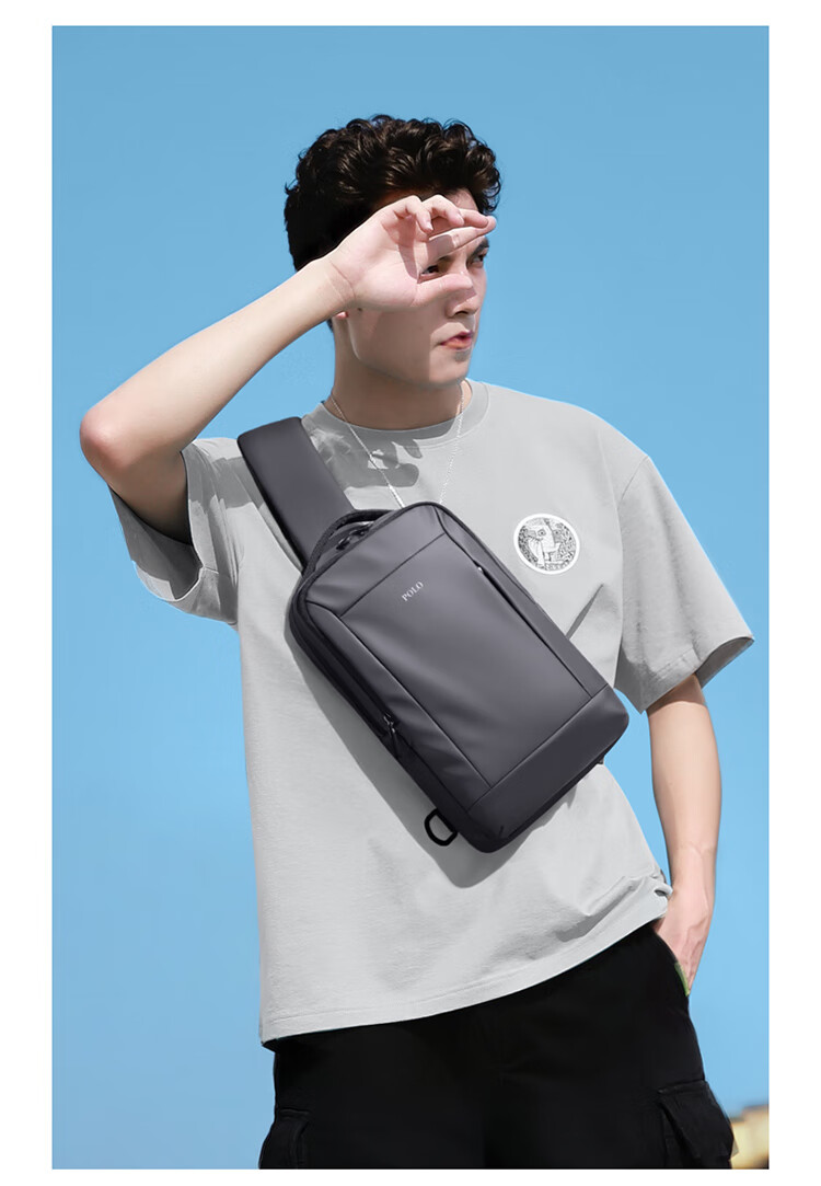POLO Chest Bag, Men's Multifunctional Crossbody Bag, Shoulder Bag, Sports Messenger Bag, Commuter IPad And Phone Bag, Lightweight Small Backpack 4