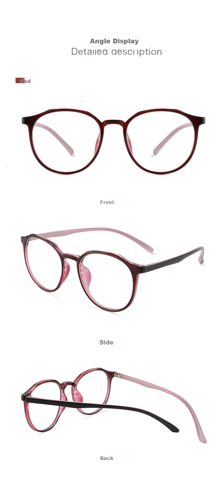 Nianqingtai Women's Fashionable Full-Frame TR90 Comfortable High-Definition Ultra-Light Imported Reading Glasses D685 + 3.50 Diopters for Presbyopia 11