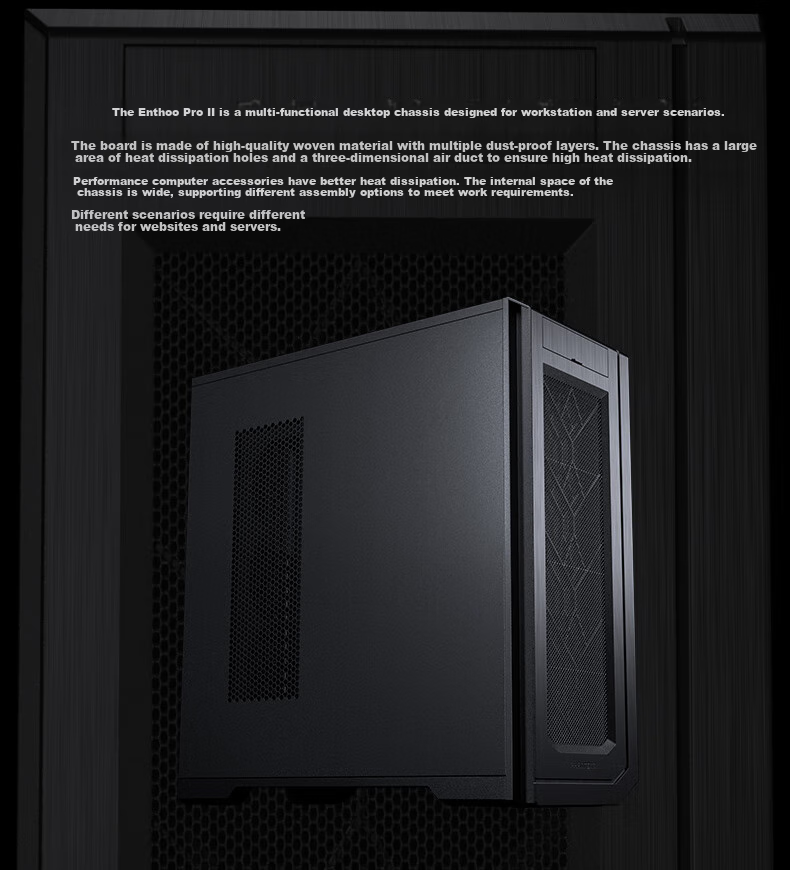 PHANTEKS ENTHOO PRO II Non-Side-Through PK620 Full Tower NAS Enterprise Server AI Workstation Case (SSI-EEB/11xPCI/deep Learning/5090) 2