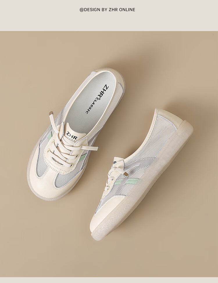 ZHR Casual Shoes, Lightweight And Breathable, Spring And Autumn Flat White Sneakers, Trendy Retro Training Shoes for Women, A67P, White And Blue, Size 37 24