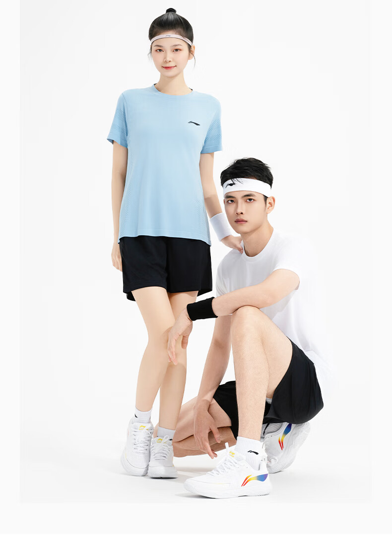 LI-NING Table Tennis Short Sleeve Shirt Badminton National Team Competition Sportswear Quick-Dry Set Men/Women Two-Piece Set 13