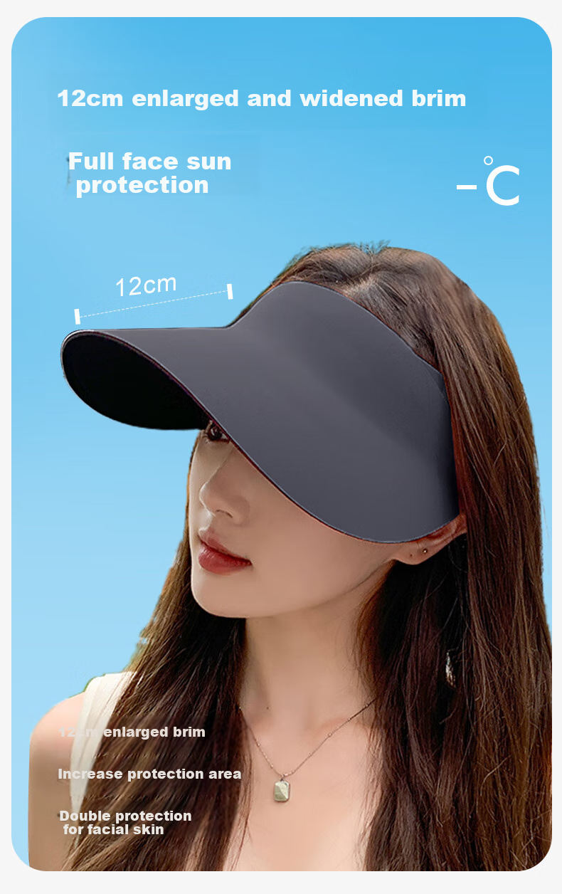 MOERCIAN Sun Protection Hat for Women, Visor Cap, Summer Outdoor Sports Running UV Protection Foldable Seamless Sun Hat 4