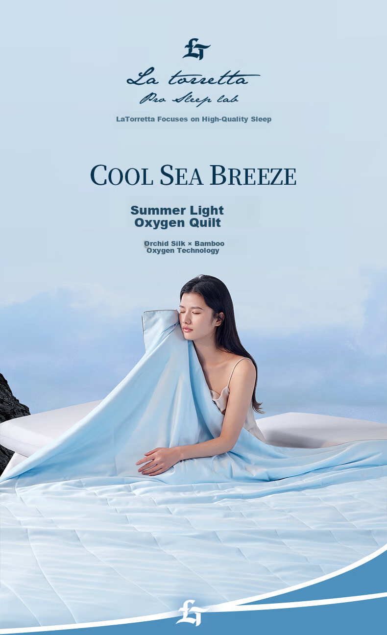La Torretta Summer Cooling Quilt, Air Conditioning Comforter, 60-Count Lenzing Tencel Bamboo Fiber, Thin Summer Cool Feeling Duvet Insert, 200*230cm 1