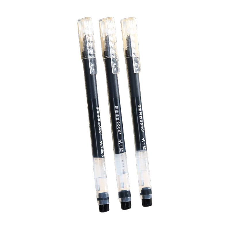 M&G Black 0.5mm Student Large Capacity Gel Pen Office Full Needle Tube Signature Pen Triangular Barrel AGPV3401A 3-Pack